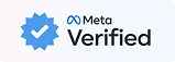 Selo Meta Verified azul com checkmark